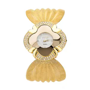 Женские часы, подарок, модные роскошные часы с браслетом в европейском и американском стиле, женские кварцевые часы с яркой бриллиантовой бабочкой и сеткой, оптовая продажа