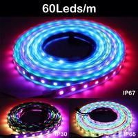 Adressable rgb 60led smd5050 5v ws 2811 bande led ws 2812 rgb pixel lights sj-10060-2811 bande