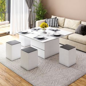 <span class=keywords><strong>Mesa</strong></span> de <span class=keywords><strong>centro</strong></span> con cajones de almacenamiento y compartimento oculto <span class=keywords><strong>Mesa</strong></span> Central retro con tablero elevador para sala de estar negro - Product Image 6