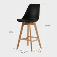 Restaurant bar chaises hautes comptoir de maison jambe en bois chaise haute moderne pour bar Table cuisine îlot