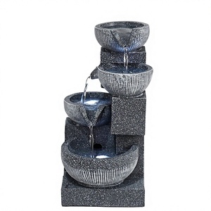 Fontaine solaire à LED pour <span class=keywords><strong>jardin</strong></span>, diamètre 36 cm, <span class=keywords><strong>bassin</strong></span> en résine, IP68, batterie au lithium, alimentée par l'énergie solaire - Product Image 3