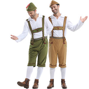 BAIGE vrac Oktoberfest Costumes pour hommes adulte allemand bière Festival Cosplay bavarois Lederhosen chapeau haut ensemble <span class=keywords><strong>tenue</strong></span> traditionnelle - Product Image 2
