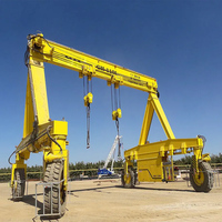 Grue portique à pneu en caoutchouc à faisceau unique mobile personnalisée de 50 tonnes avec crochet