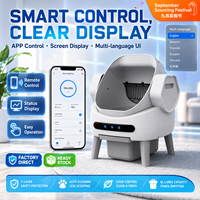 Bac à litière pour chat intelligent avec contrôle par application |   Nettoyage facile |   Grande capacité |   7 capteurs anti-pincement, 99% de désodorisation |   Auto-nettoyage avancé