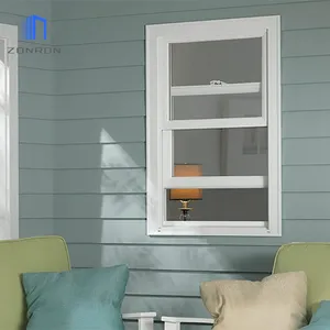 Zonron Aluminium Custom Double Hing Window Home Window Vervanging Security Sash Double Hing Ramen Voor Keuken Zonder Muntins