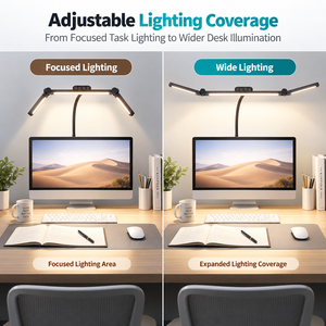 Lampada da Scrivania <span class=keywords><strong>LED</strong></span> OEM 24W con Morsetto, Nera e Bianca, Spina US/EU, Luce Regolabile per Ufficio, Lettura e Lavoro Creativo - Product Image 3
