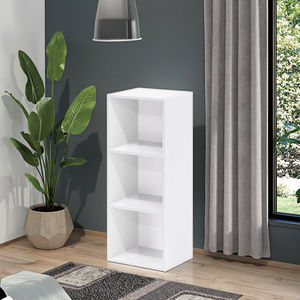 Librería Cúbica Móvil de Madera Blanca Más Vendida, Mueble Pequeño para Sala de Estar con Panel de Madera para Dormitorio - Product Image 1