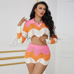 Ensemble deux pièces court pour femme, haut court, vêtements de styliste, nouvelle collection été <span class=keywords><strong>2022</strong></span>, Y2K - Product Image 1