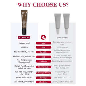 Tinte para Cejas Iconsign 8, Extracto de Planta de Camelia, Kit de Tinte Híbrido Negro Marrón, Larga Duración, Semipermanente - Product Image 3