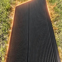 Panneau solaire flexible ETFE tout noir 100W 120W 160W 350W, ultra fin, semi-rigide, monocristallin, pour camping-car
