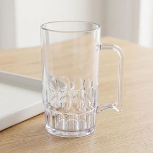 Mug à vin et à bière personnalisé OEM en plastique PS transparent de 16 oz, réutilisable, écologique, léger, durable, avec poignée - Product Image 3