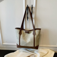 Sac fourre-tout en cuir PU pour femme, grande capacité, sac à bandoulière décontracté avec fermeture éclair, idéal pour les trajets quotidiens et l'université, vente en gros
