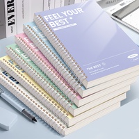 Cahiers à spirale épais et vibrants A5 Soft Coil avec couvertures rigides durables Journaux doublés simples multicolores pour le bureau, l'école
