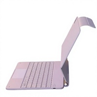 Clavier magique sans fil ultra-léger 2,4 GHz avec LED multicolores pour iPad 12,9/13 pouces, nouveau clavier à 14 touches avec pavé tactile intégral USB-C