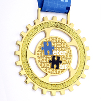 Médaille de récompense de Taekwondo en alliage de zinc et laiton, personnalisée en usine, avec ruban, gravée au laser, creuse, en fonte 3D, couleur or rose