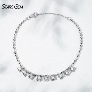 Starsgem 1.71ct 3.7mm Brilliant Cut Lab Grown Diamond DEF VS 18K Yellow <b>White</b> Solid <b>Gold</b> Unisex Trendy Diamond <b>Bracelet</b> - Product Image 2