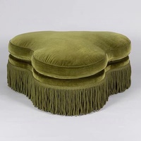 Yicheng En gros Ottoman rembourré vintage français en tissu, tabouret à chaussures et repose-pieds pour vestiaire, cabine d'essayage et salon