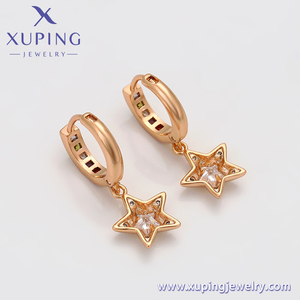 XUPING Pendientes de Estrella de Cristal Chapados en Oro de 18K con Piedras de Colores, Joyería de Moda Hipoalergénica al por Mayor - Product Image 6