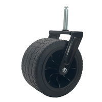Roues pivotantes robustes avec frein en mousse PU, roue en PU de 7 pouces, capacité de charge de 150 kg pour chariot de camping, chariot de plage, chariot à main extérieur