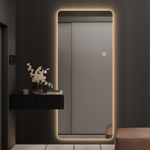 <span class=keywords><strong>Miroir</strong></span> mural LED intelligent moderne pleine longueur, rétroéclairé, avec silhouette contournée, pour projet hôtelier de luxe - Product Image 3