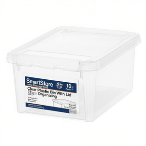 SmartStore Home <b>Storage</b> Box 10 Pack Clear <b>Plastic</b> <b>Bin</b> With Lid For Organizing - Product Image 2