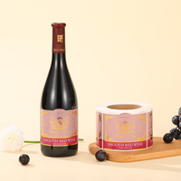 Impression de logo personnalisé Étiquettes de bouteille de vin de luxe avec autocollant en feuille d'or Papier adhésif étanche fortement attaché pour les boissons