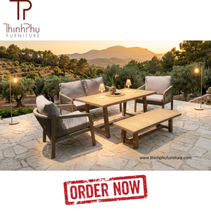 Luxury Contemporary <b>Foldable</b> Acacia Wood Eco-friendly Teak Wood Frame Outdoor Furniture Set <b>Garden</b> Sofa Dining <b>Table</b> Chair for - Product Image 2
