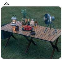 BOTEEN Tragbarer Schreibtisch Zusammen klappbarer Wildnis-Camping-Tisch Holz Aluminium Französisch Massive Gartenmöbel Fitness studio Außen