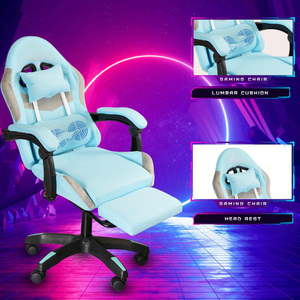 Prix d'usine - Chaise de <span class=keywords><strong>gamer</strong></span> réglable à dossier haut pour adultes, inclinable, durable, pivotante à 360 degrés, pour ordinateur <span class=keywords><strong>PC</strong></span>, avec repose-pieds - Product Image 2