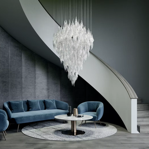 Lampada a sospensione speciale personalizzata moderna con vetro di piume elegante Post-moderno per Villa e Club lampadario - Product Image 1