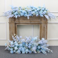 Série Rose Bleue : Arche de fleurs artificielles en soie pour événements et fêtes, idéale pour les mariages du Nouvel An