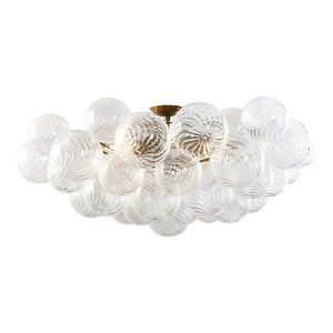 Copper Longree Modern <b>LED</b> Clear Glass Globe Chandelier Surface Mounted <b>Ceiling</b> <b>Light</b> for <b>Bedroom</b> Kitchen Living Room Home Office - Product Image 2