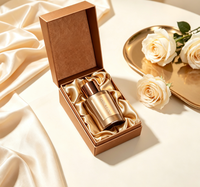 Boîte d'emballage cosmétique rigide en velours haut de gamme personnalisée, en carton recyclable avec gaufrage et vernis sélectif UV pour huiles essentielles et soins de la peau