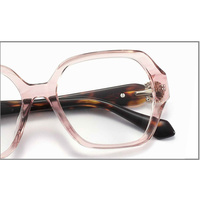 Montures de lunettes hexagonales vintage en acétate, avec branches ornées de métal, en matériau de qualité supérieure, pour lunettes optiques de vue tendance