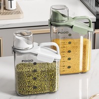 Récipient de stockage d'aliments en plastique écologique Réservoir de riz transparent Distributeur de céréales pour farine de riz
