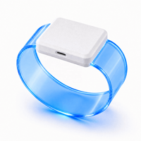 Bracelet LED à télécommande, recharge magnétique, ABS TPU, logo personnalisé, bracelet lumineux pour fête, vente en gros