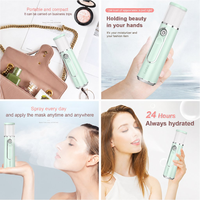 Dispositivo Portátil de Pulverización Nano Hidratante, Vaporizador Facial de Mano para el Cuidado de la Piel en Movimiento, Recargable, con Pulverización Fina, Belleza Personal