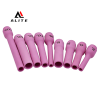 Buse en céramique d'alumine allongée Alite WP9 TIG, haute résistance, résistante à la chaleur, rose, pour chalumeau de soudage à l'arc à l'argon, pièces consommables