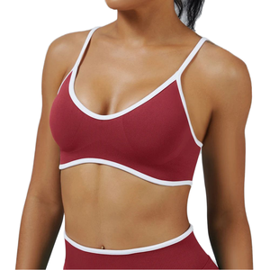 Soutien-gorge de sport respirant multicolores pour femmes Bretelles fines Soutien-gorge de yoga dos nu Course à pied Fitness Séchage rapide Soutien moyen Spandex/Nylon - Product Image 1