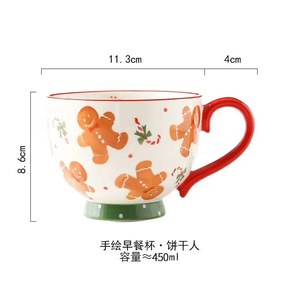 Tazas de Café de Cerámica Pintadas a Mano de 15 oz con Diseño Floral Clásico, Tazas Hechas a Mano para Desayuno, Té y Café para la Rutina Matutina, MOQ Bajo - Product Image 4