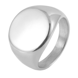 yunnique <b>Titanium</b> Steel Round <b>Ring</b> Plain Geometric Design Unisex Fashion Jewelry Gift - Product Image 5