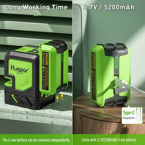 جهاز تسوية بالليزر أفقي وعمودي من هيوبار L011G مع خطوط متقاطعة ذاتية التسوية وبطارية قابلة للشحن - Product Image 2