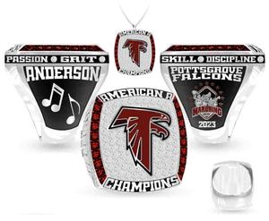 Bagues de championnat de baseball personnalisées tendance pour jeunes, plaquées or rose, en alliage de zinc, avec strass en cristal en forme de cœur - Product Image 2