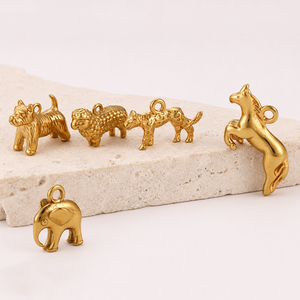 Dijes de Acero Inoxidable 3D de Caballo, Perro, Oveja, Leopardo, Elefante, León Marino, Sin Decoloración, para Hacer Collares, Pulseras y Joyería - Product Image 4