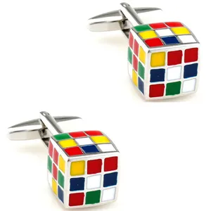 Personalized Cheap Wholesale Business Wedding Gift Magic Cube Funny Cufflinks
