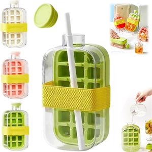 Molde de hielo DIY de verano 2 piezas <span class=keywords><strong>para</strong></span> refrigerador 64 paletas de hielo de plástico, con tapa y contenedor de basura - Product Image 1