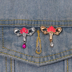 Broches pour femme en émail doux, broches pour l'utérus, lotus, badges de revers, bijoux de médecine, cadeau pour étudiants en médecine, amis - Product Image 5
