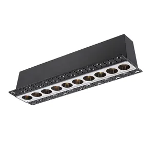 Diskon besar toko kantor rumah lampu Grille LED Linear tersembunyi aluminium hemat energi kecerahan tinggi