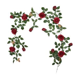 Guirlande <span class=keywords><strong>de</strong></span> roses artificielles haut <span class=keywords><strong>de</strong></span> gamme, réaliste, pour arrangement paysager mural, simulation cryptée - Product Image 5