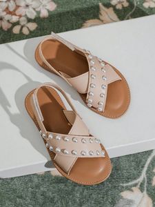 Sandales d'été de haute qualité pour enfants, en PU, à bout ouvert, avec perles, pour filles - Product Image 6